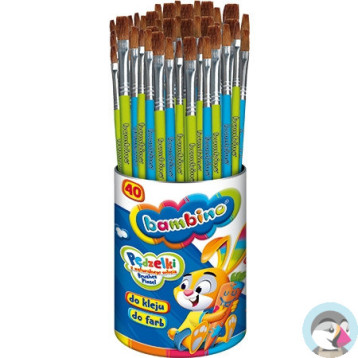 Pędzelki do farb i kleju BAMBINO 40 szt. ST.MAJEWSKI