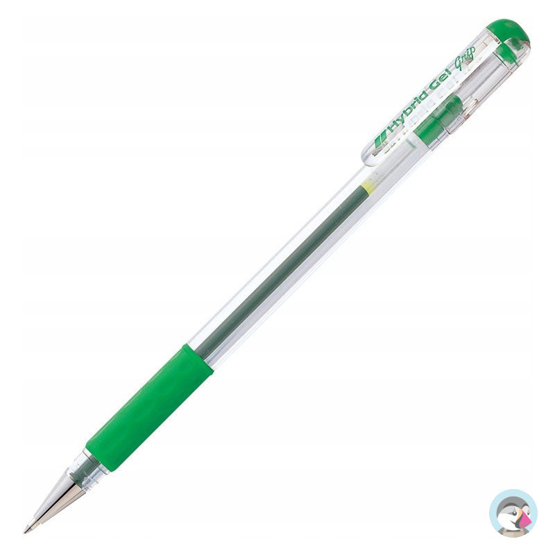 Pióro żelowe PENTEL K116 zielone z gumowym uchwytem Hybrid Gel Grip