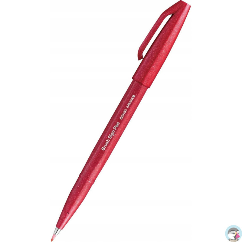 Pisak BRUSH SIGN PEN czerwony SES15C-B PENTEL