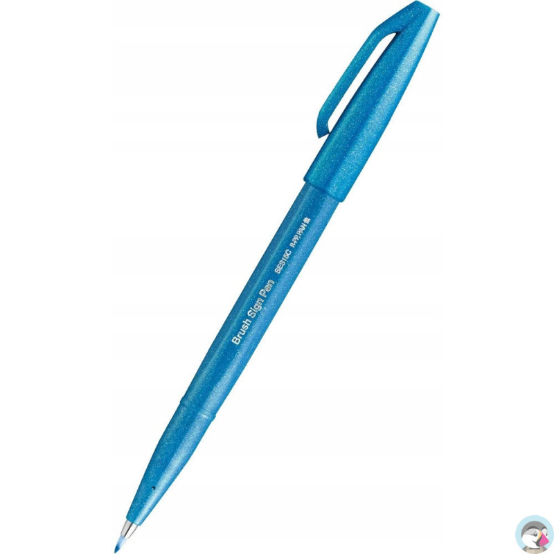 Pisak BRUSH SIGN PEN błękitny SES15C-S PENTEL