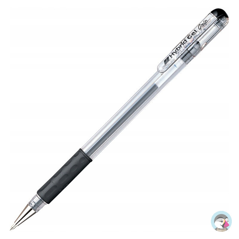Pióro żelowe PENTEL K116 czarny z gumowym uchwytem Hybrid Gel Grip