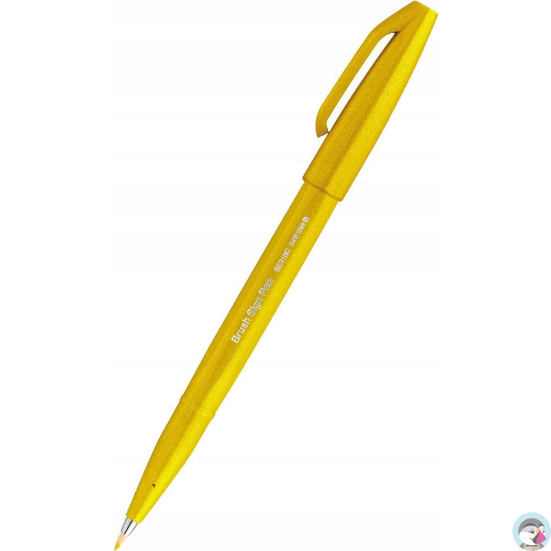 Pisak BRUSH SIGN PEN żółty SES15C-G PENTEL