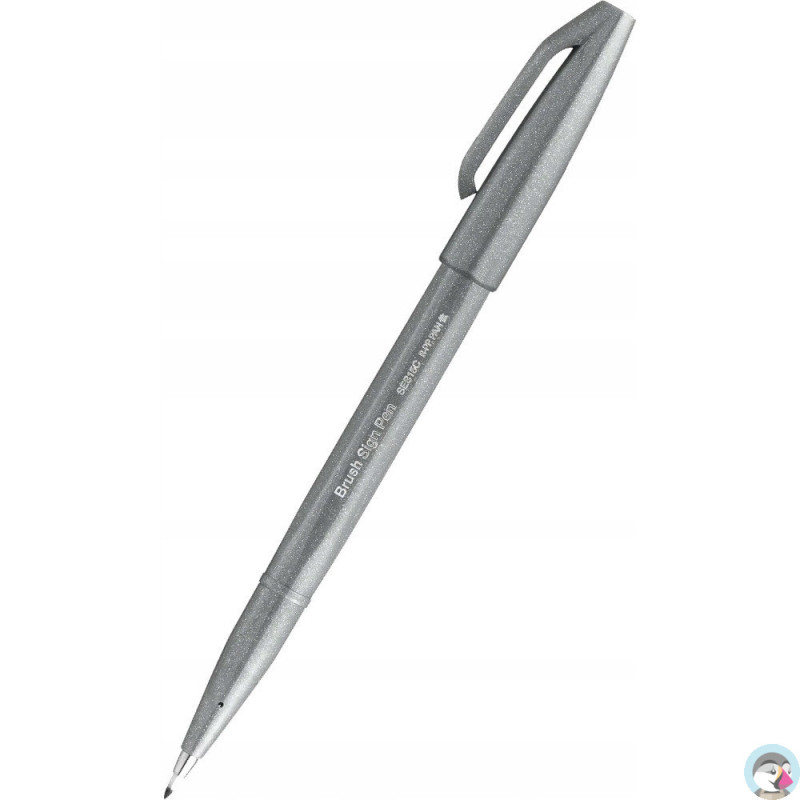 Pisak BRUSH SIGN PEN szary SES15C-N PENTEL