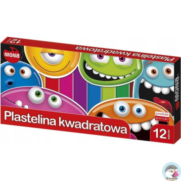 Plastelina kwadratowa dla dzieci Zestaw 12 kolorów MONA St.Majewski
