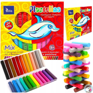 Plastelina 24 kolory 15g KP004-G TETIS