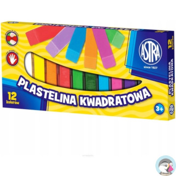 Plastelina dla dzieci kwadratowa 12 kolorów zestaw 83813908 ASTRA