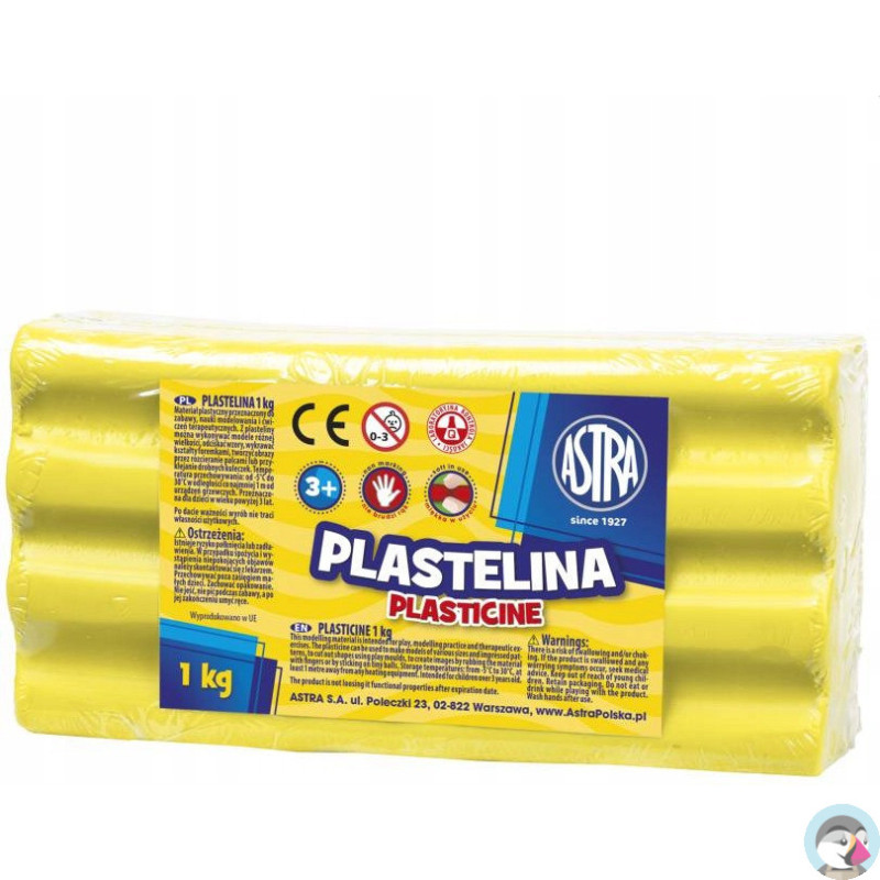 Plastelina szkolna dla dzieci 1kg cytrynowa żółta 303111004 ASTRA