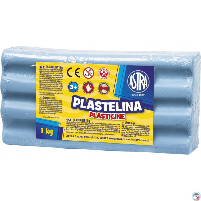 Plastelina szkolna dla dzieci 1kg niebieska jasna 303111013 ASTRA