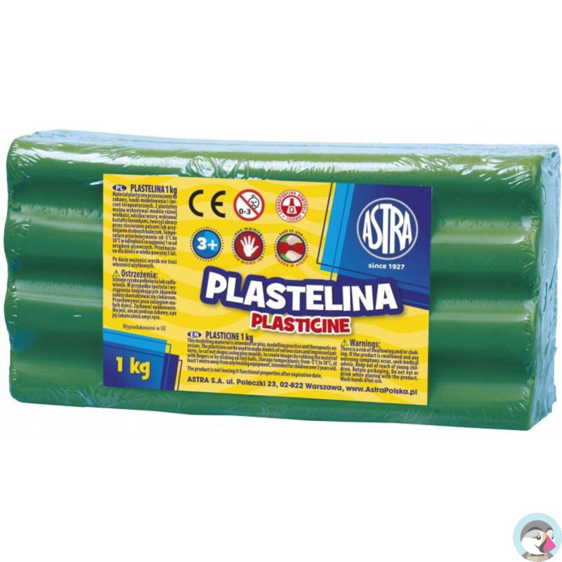 Plastelina szkolna dla dzieci 1kg zielona 303111015 ASTRA