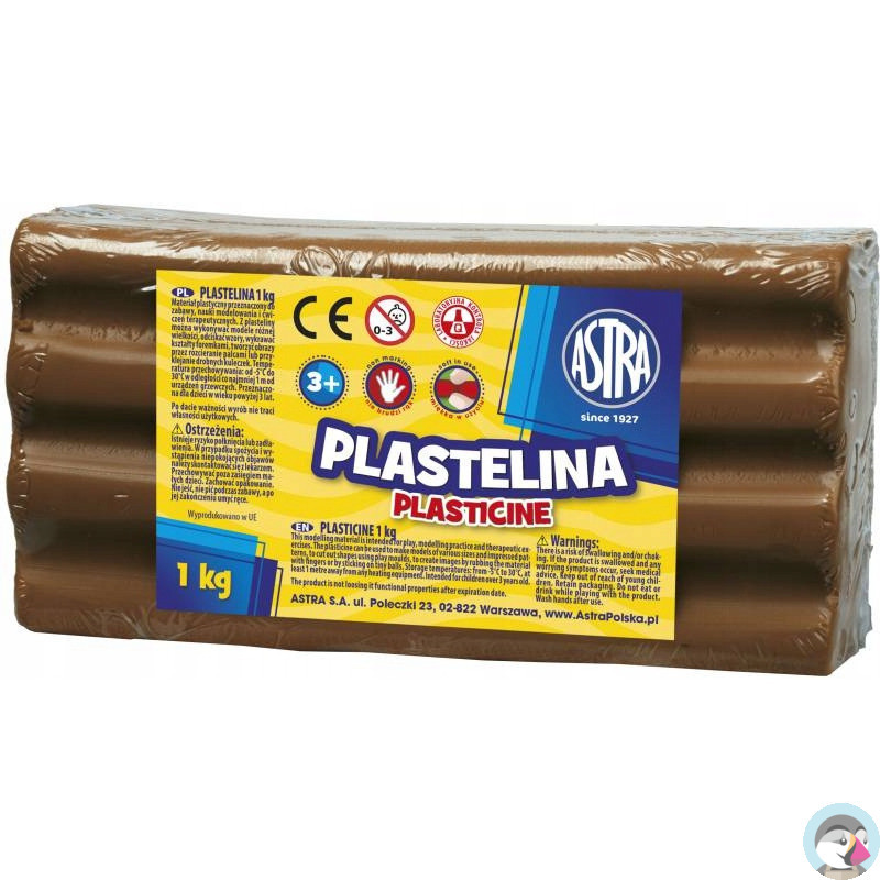 Plastelina szkolna dla dzieci 1kg brązowa 303111022 ASTRA