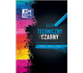 Blok techniczny szkolny A3 czarne kartki 10 kartek 210g 400093235 OXFORD