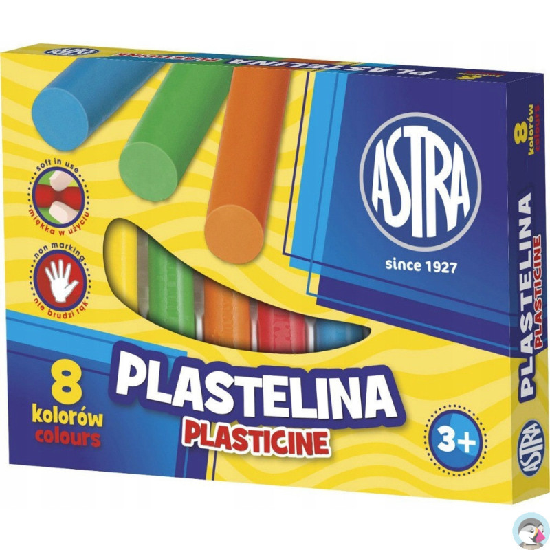 Plastelina szkolna dla dzieci zestaw 8 kolorów 83814902 ASTRA