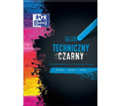 Blok techniczny szkolny A4 czarne kartki 10 kartek 210g 400093231 OXFORD