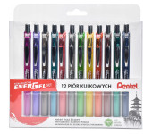 Pióro kulkowe PENTEL ENERGEL zestaw 12 kolorów (12szt) BL77/ST12PL