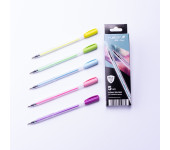 Pióro żelowe GZ-031 pastel 5szt. do czarnego papieru EKO etui RYSTOR 426-524EKO