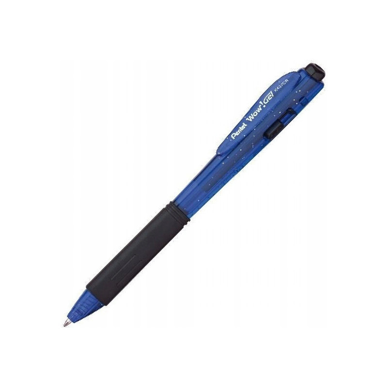 Długopis żelowy WOW K437CR/C niebieski pstryk.gum.uchwyt PENTEL