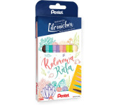Pisak PENTEL BRUSH SIGN PEN kpl. 6 kolorów SES15C