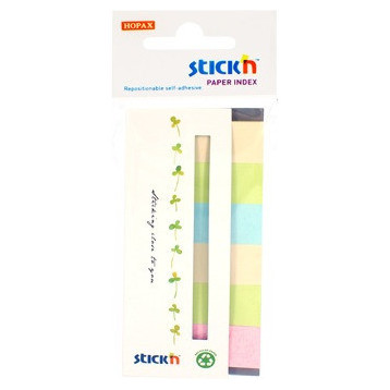 Zakładki papierowe 45x15mm 6 kolorów ECO 180 kartek STICK´ N Zakładki papierowe 45x15mm 6 kolorów ECO 180 kartek STICK´ N