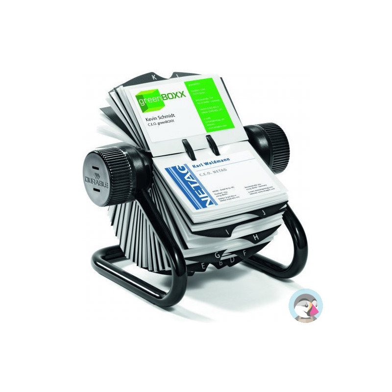 Wizytownik obrotowy na 400wiztówek A-Z czarny DURABLE 248101