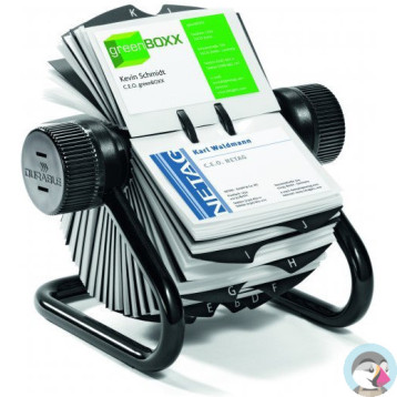 Wizytownik obrotowy na 400wiztówek A-Z czarny DURABLE 248101