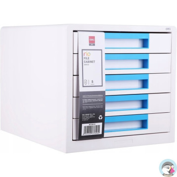 Pojemnik z 5 szufladami RIO biało-niebieski Z01033 DELI