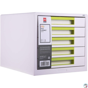 Pojemnik z 5 szufladami RIO biało-zielony Z01053 DELI