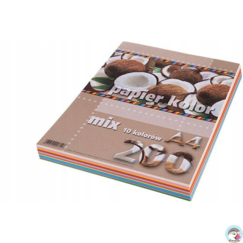 Papier ksero A4 KRESKA mix 10 kolorów 200ark