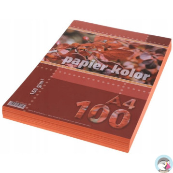Papier ksero A4 160g KRESKA pomarańczowy 100ark