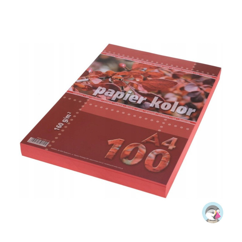 Papier ksero A4 160g KRESKA czerwony 100ark
