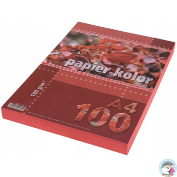 Papier ksero A4 160g KRESKA czerwony 100ark