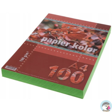 Papier ksero A4 160g KRESKA zielony 100ark