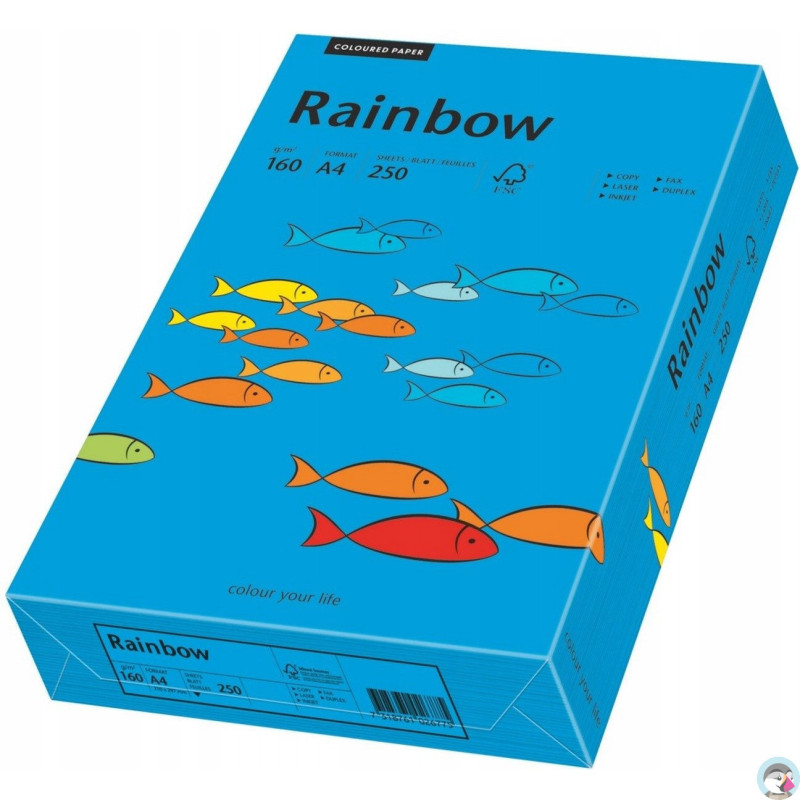 Papier ksero kolorowy A4 160g RAINBOW R88 ciemno niebieski (250ark) 88042769
