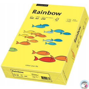 Papier ksero kolorowy A4 160g RAINBOW R14 żółty/ słoneczny 88042327