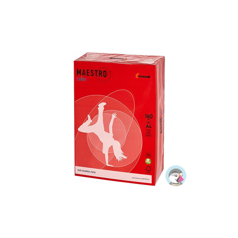 Papier ksero A4 160g MAESTRO COLOR CO44 intensive czerwień koralowa 250a