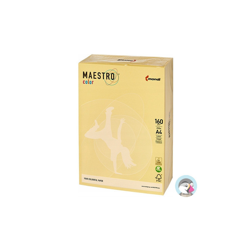 Papier ksero A4 160g MAESTRO COLOR YE23 pastel żółty (250ark)