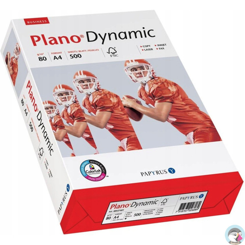 Papier ksero A4 80g (5ryz) PLANO DYNAMIC (kl.B białość 161) 88341365