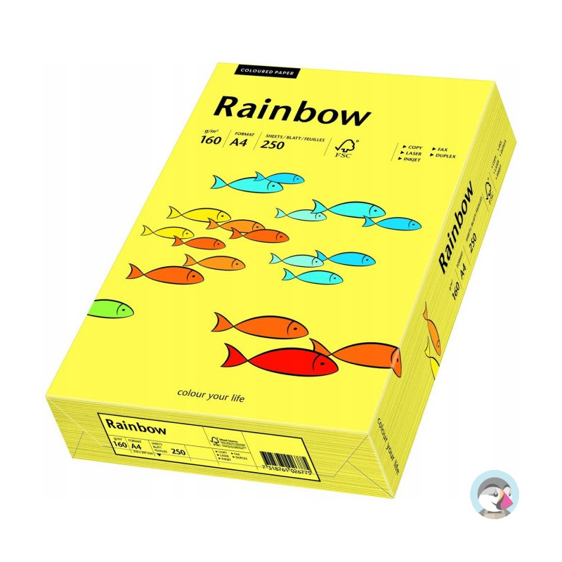 Papier ksero A4 160g RAINBOW R16 żółty 250ark 88042351