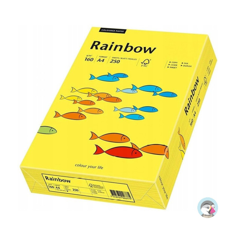 Papier ksero A4 160g RAINBOW R18 ciemnożółty 88042395