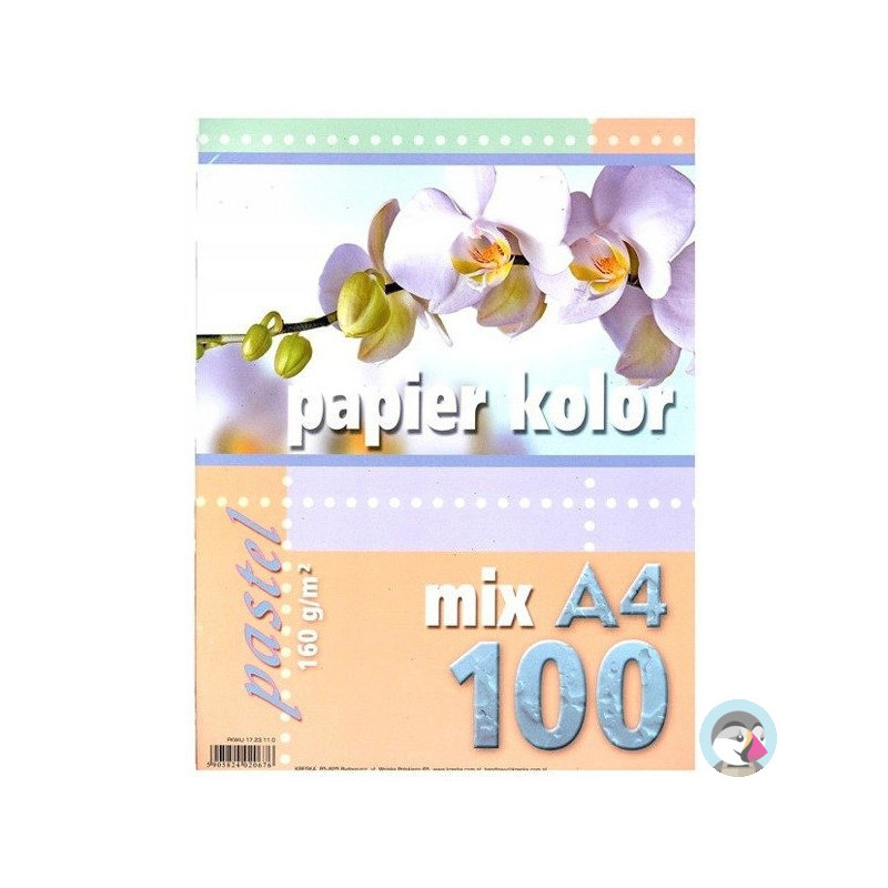 Papier ksero A4 160g KRESKA mix pastel 100ark 20676