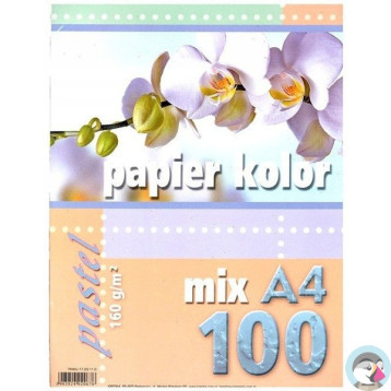 Papier ksero A4 160g KRESKA mix pastel 100ark 20676