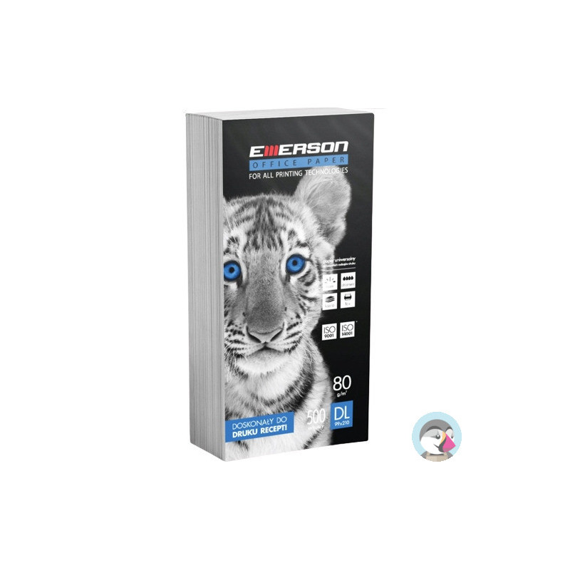 Papier receptowy DL 80g EMERSON TIGER (210x99mm) biały 500ark