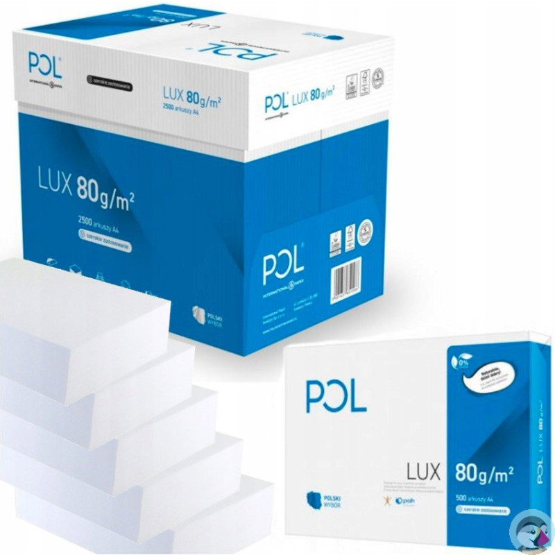 Papier ksero A4 80g POLLUX (5ryz) klasa białości B 161