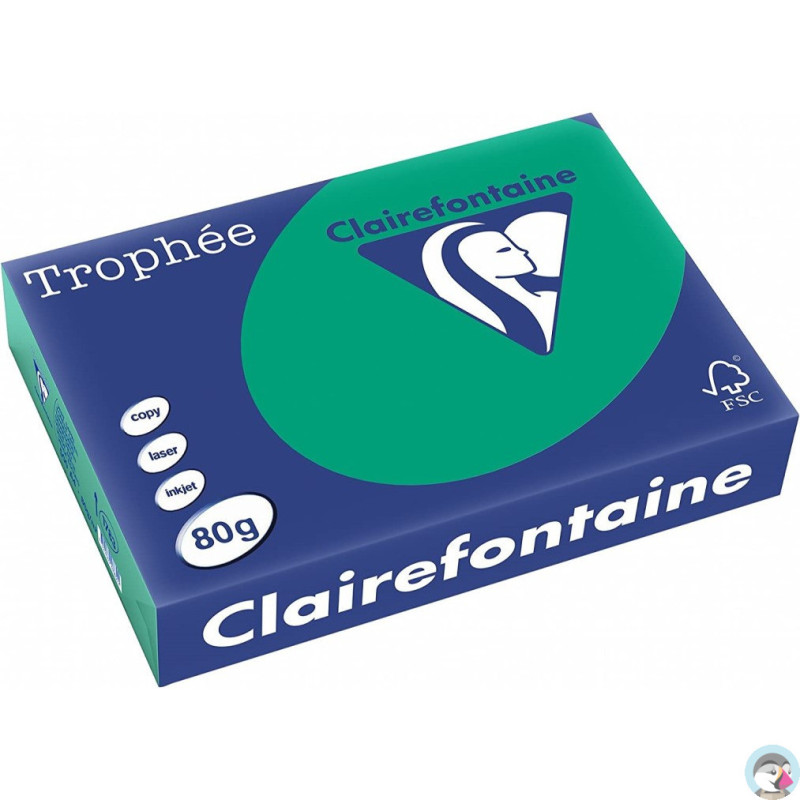 Papier ksero A4 80g TROPHEE intesywna zieleń choinkowa XCA41783