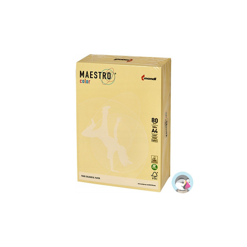 Papier ksero A4 80g MAESTRO COLOR YE23 pastel żółty/beż piaskowa