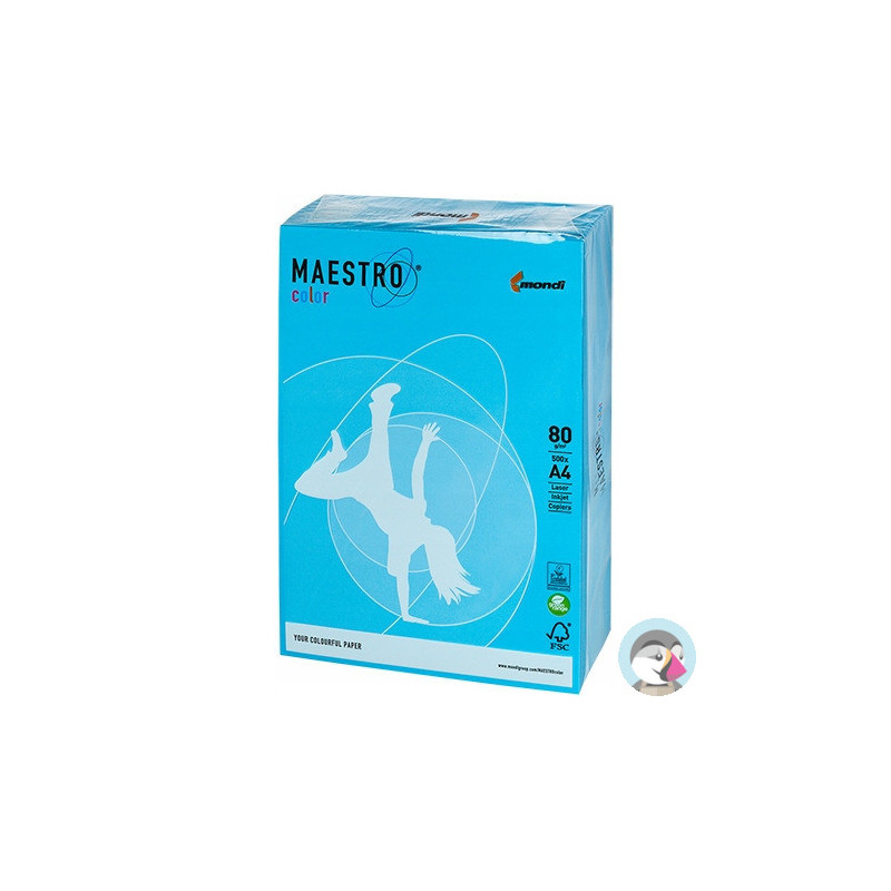 Papier ksero A4 80g MAESTRO COLOR AB48 Intensywny błękitny