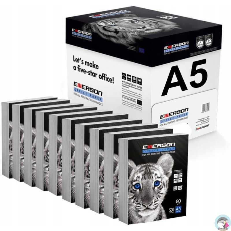 Papier ksero A5 80g EMERSON TIGER (10ryz) klasa białości C