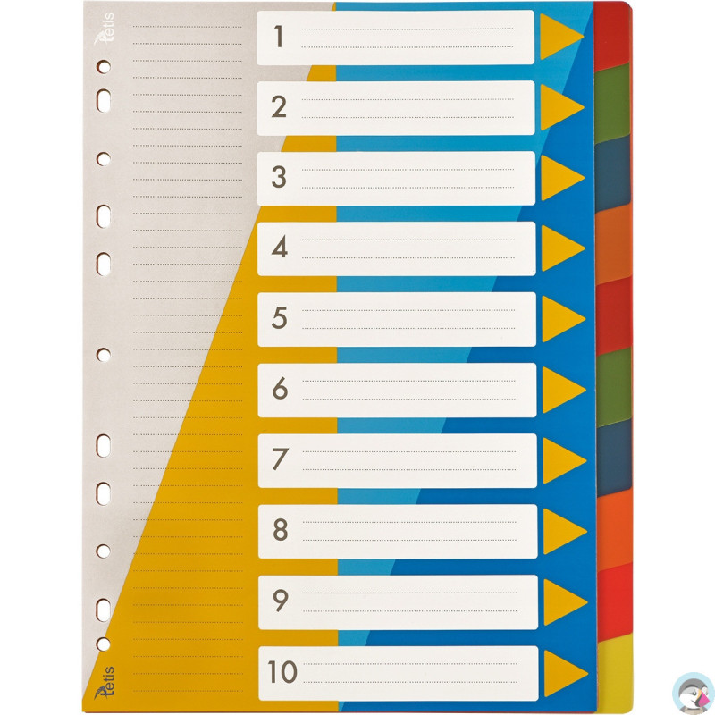 Przekładki PP A4 numeryczne 1-10 BP630-10 TETIS