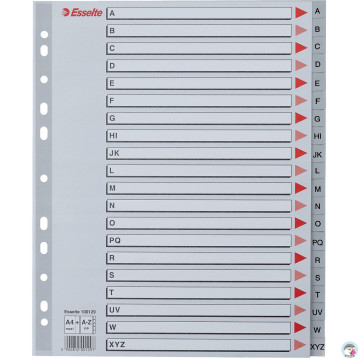 Przekładki MAXI A-Z PP szare 100129 ESSELTE