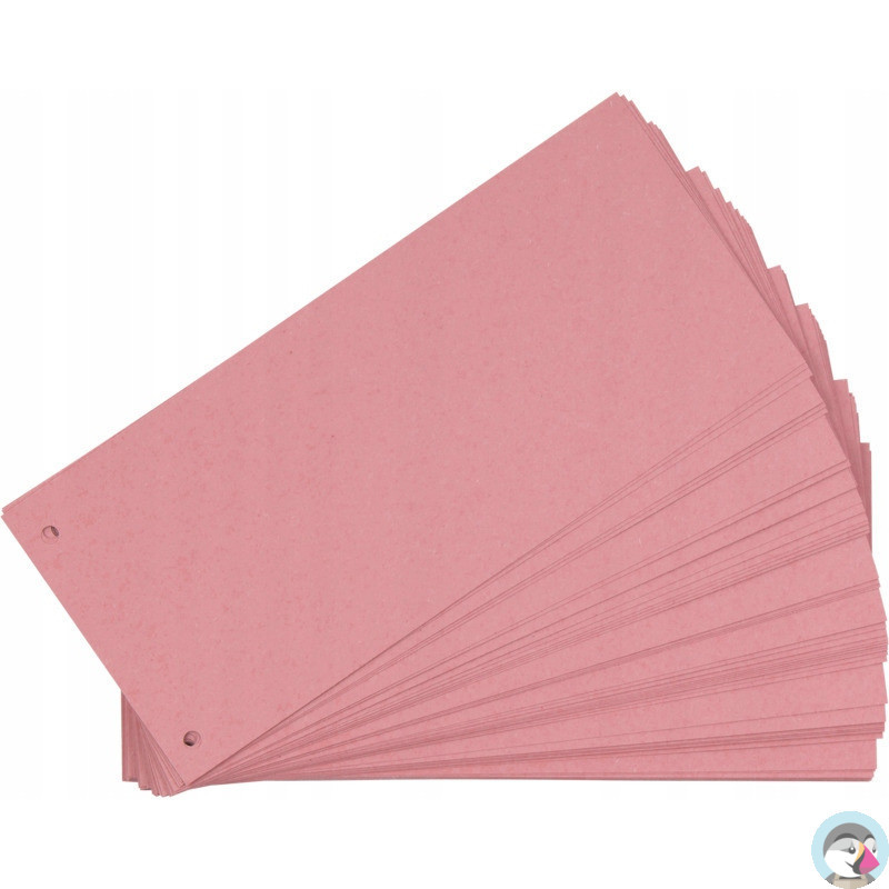 Przekładki do segregatora kartonowe 1/3 A4 105x240mm czerwona 100 sztuk 100205027 OXFORD