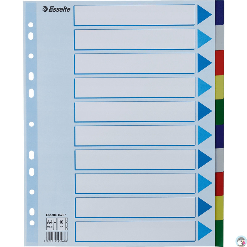 Przekładki plastikowe MAXI z PP 10 kart 15267 ESSELTE